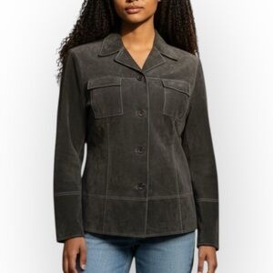Classic Entier Black Suede Leather Jacket (854)